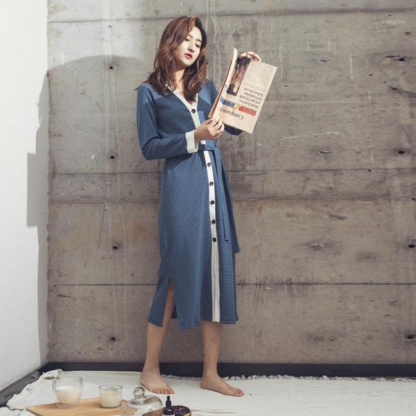 womens cotton robes sleepwear striped slim long sleeve robe female bathrobe with belt pajamas dressing gown batas mujer ma501441, Black;red
womens cotton robes sleepwear striped slim long sleeve robe female bathrobe with belt pajamas dressing gown batas mujer ma501441, Black;red