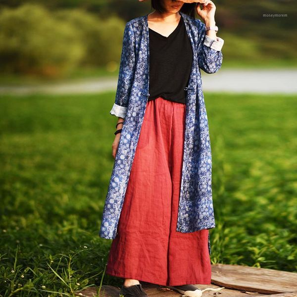 women's trench coats johnature 2021 spring women vintage print flowers open stitch long causal loose sleeve cardigan thin coat1, Tan;black
women's trench coats johnature 2021 spring women vintage print flowers open stitch long causal loose sleeve cardigan thin coat1, Tan;black