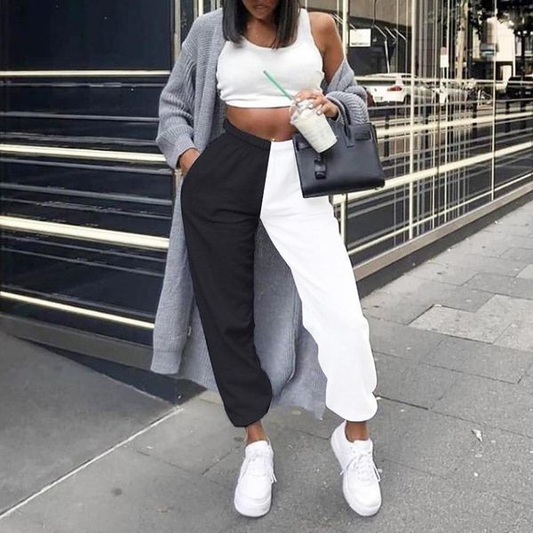 2020 high waist black&white patchwork sporty harem pants autumn winter women loose casual sporty streetwear trousers
2020 high waist black&white patchwork sporty harem pants autumn winter women loose casual sporty streetwear trousers
