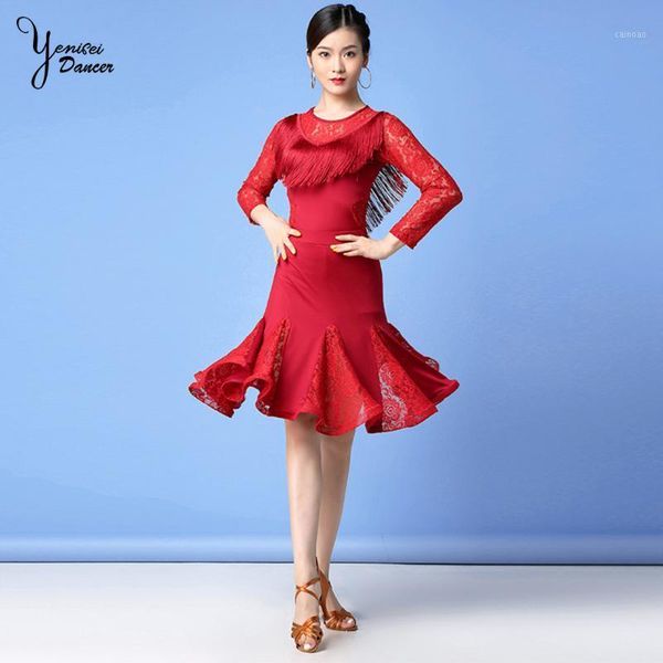 2 pcs/set latin dance costume set international stage lace skirt long sleeve tassel for latin dancing exercise spring new1, Black;red
2 pcs/set latin dance costume set international stage lace skirt long sleeve tassel for latin dancing exercise spring new1, Black;red
