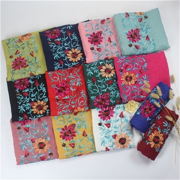 women embroidery retro floral scarf winter pashmina cotton shawls and wraps lady bandana female hijab foulards muslim sjaal y201007, Blue;gray
women embroidery retro floral scarf winter pashmina cotton shawls and wraps lady bandana female hijab foulards muslim sjaal y201007, Blue;gray