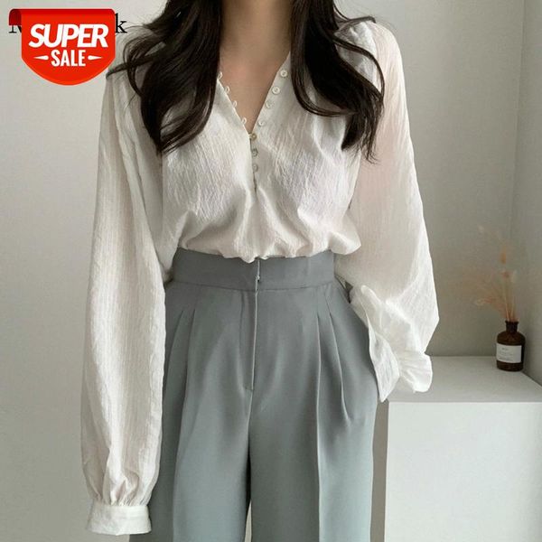 autumn long-sleeve white shirt women button up cardigan womens blouses casual loose slim women shirts blouses womans 11021 #0o4k