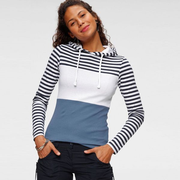 european and american womens clothing factory direct sales 2020 autumn and winter new casual striped contrast color hooded long-sleeved t-sh, White
european and american womens clothing factory direct sales 2020 autumn and winter new casual striped contrast color hooded long-sleeved t-sh, White