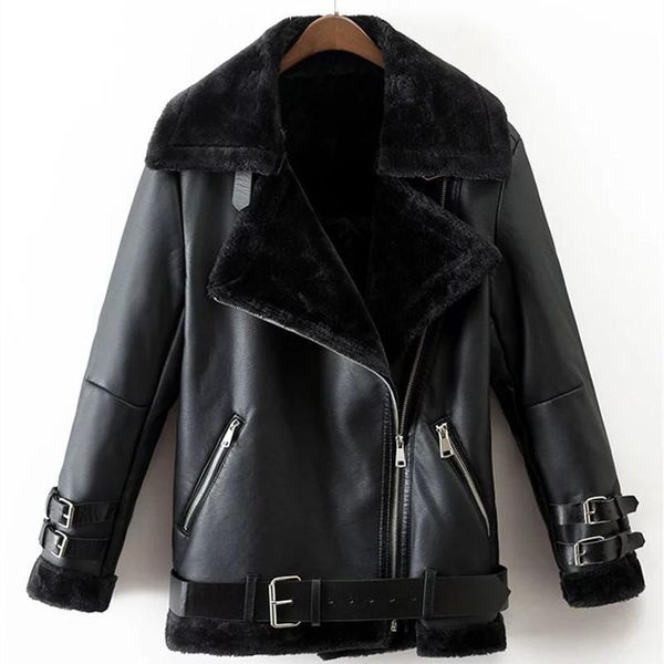 women's leather & faux casual women winter thick pu coat black zipper female jacket
women's leather & faux casual women winter thick pu coat black zipper female jacket