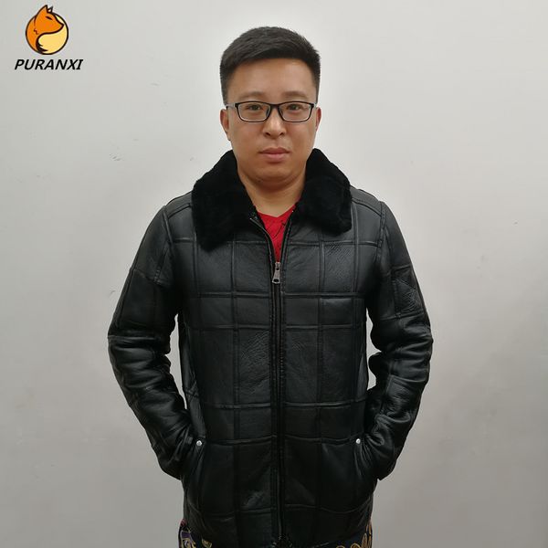 new real sheep shearing fur coat for men winter natural jacket thick warm genuine outerwear fur collar sheepskin plaid lj201030, Black
new real sheep shearing fur coat for men winter natural jacket thick warm genuine outerwear fur collar sheepskin plaid lj201030, Black