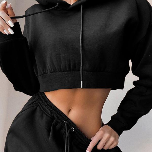 women's hoodies & sweatshirts casual sweet two piece set hoodie solid color crop long pants loose 2 female fashion sport tracksuit, Black
women's hoodies & sweatshirts casual sweet two piece set hoodie solid color crop long pants loose 2 female fashion sport tracksuit, Black
