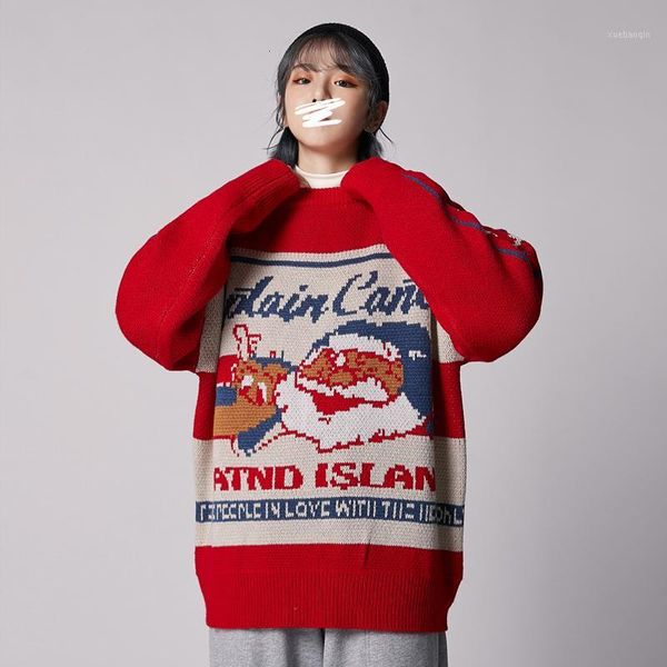 2019 autumn winter new santa print retro couple round neck pullover fashion casual loose thick sweater red / blue -xl1, White;black
2019 autumn winter new santa print retro couple round neck pullover fashion casual loose thick sweater red / blue -xl1, White;black