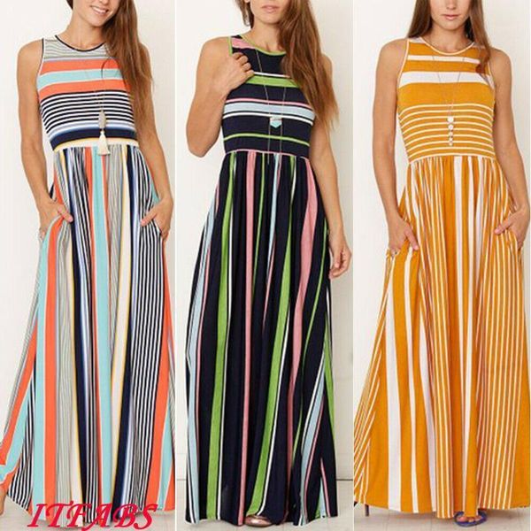boho style women lady loose o-neck tank sleeve pleated a-line sleeveless striped casual t-shirt long maxi dress1, Black;gray
boho style women lady loose o-neck tank sleeve pleated a-line sleeveless striped casual t-shirt long maxi dress1, Black;gray