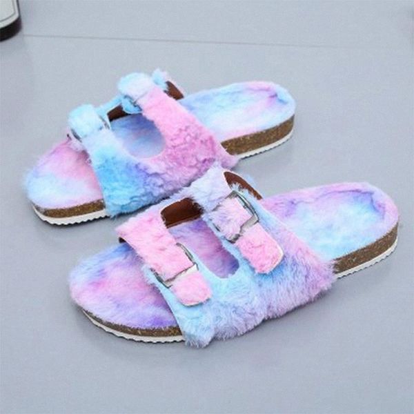 women coloful fur slippers woman warm rainbow plush flats women's shoes lady casual soft footwear female buckle slides big size #zr6q, Black
women coloful fur slippers woman warm rainbow plush flats women's shoes lady casual soft footwear female buckle slides big size #zr6q, Black