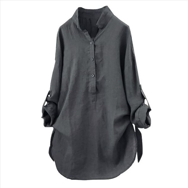 new women blouses autumn loose button long sleeve long shirt dress blouse plus size casual solid cotton tunic blusas, White
new women blouses autumn loose button long sleeve long shirt dress blouse plus size casual solid cotton tunic blusas, White
