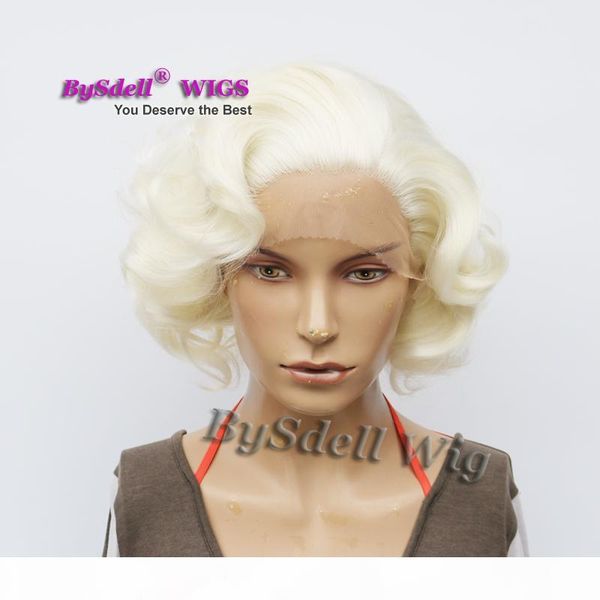celebrity marilyn monroe short romance body wave white blonde hair front lace wig synthetic fairy short beauty anime cosplay lace front wigs, Black
celebrity marilyn monroe short romance body wave white blonde hair front lace wig synthetic fairy short beauty anime cosplay lace front wigs, Black