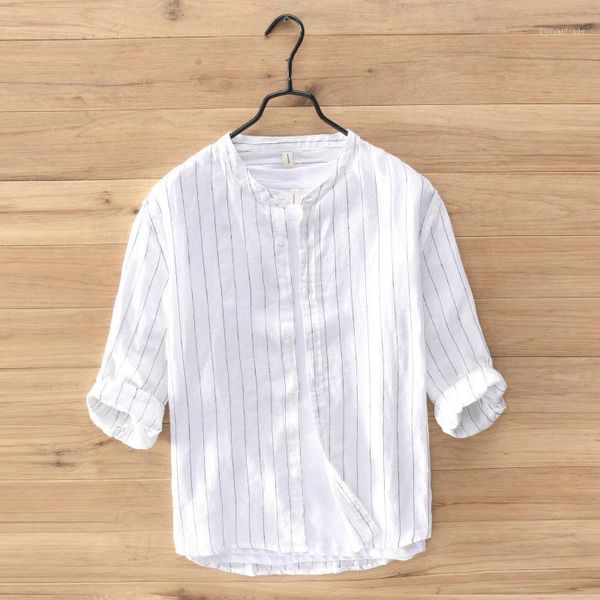 men's casual shirts linen men comfortable breathable natural shirt 2021 thin striped shirts1, White;black
men's casual shirts linen men comfortable breathable natural shirt 2021 thin striped shirts1, White;black