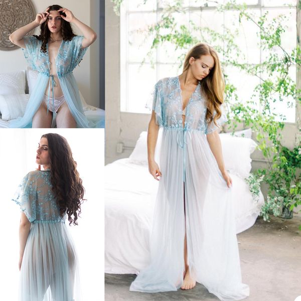 bridal gowns women robes wedding dresses illusion lace long sleeve appliques tulle nightdress nightgown sleepwear, White
bridal gowns women robes wedding dresses illusion lace long sleeve appliques tulle nightdress nightgown sleepwear, White