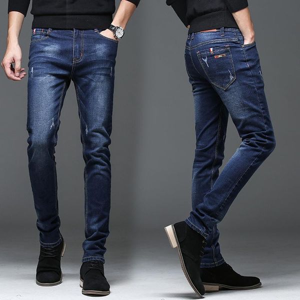 men's jeans male pencil blue fashion casual pants slim denim stretch students 
men's jeans male pencil blue fashion casual pants slim denim stretch students