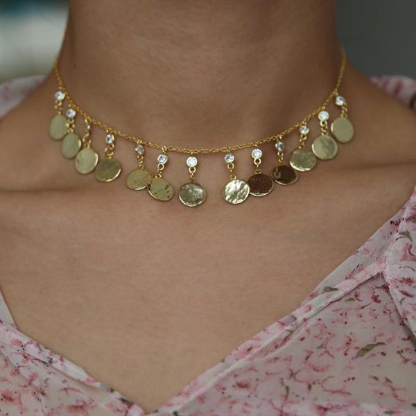 pendant necklaces drop coin charms statment necklace mother's day statement jewelry elegant gold color cz station short layer choker se, Silver
pendant necklaces drop coin charms statment necklace mother's day statement jewelry elegant gold color cz station short layer choker se, Silver
