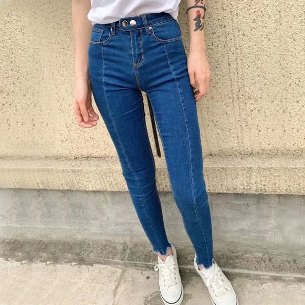 2021 blue women jagged hem skinny high waist boyfriend jeans for denim pintuck skinny pants trousers clothes wa7r y1214
2021 blue women jagged hem skinny high waist boyfriend jeans for denim pintuck skinny pants trousers clothes wa7r y1214
