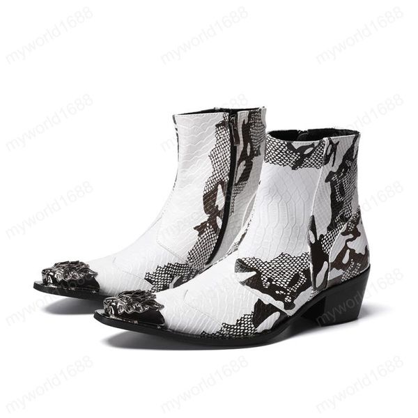 man boots high help man's leather luxury handsome pointed steel-toed boots wedding ankle metal toe boots for man, Black
man boots high help man's leather luxury handsome pointed steel-toed boots wedding ankle metal toe boots for man, Black