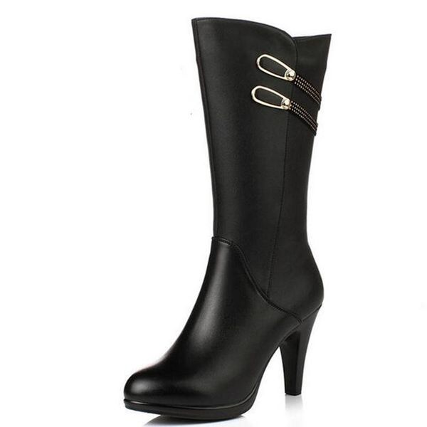 zxryxgs brand boots elegant temperament warm winter boots women pointed high heel shoes fashion genuine leather, Black
zxryxgs brand boots elegant temperament warm winter boots women pointed high heel shoes fashion genuine leather, Black