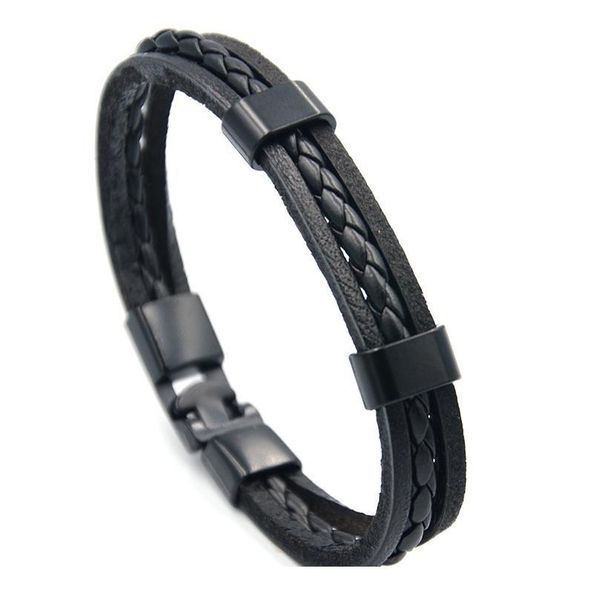 junwei men's, black woven release buckle leather bracelet simple style multi-layer leather rope men's bracelet zi qyllka
junwei men's, black woven release buckle leather bracelet simple style multi-layer leather rope men's bracelet zi qyllka