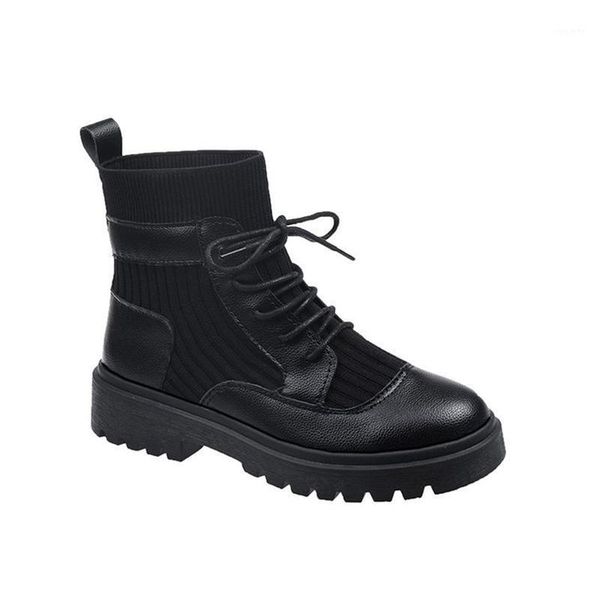 ladies boots women's soft leather cloth integrated flat warm boots women front lace-up non-slip ankle1, Black
ladies boots women's soft leather cloth integrated flat warm boots women front lace-up non-slip ankle1, Black