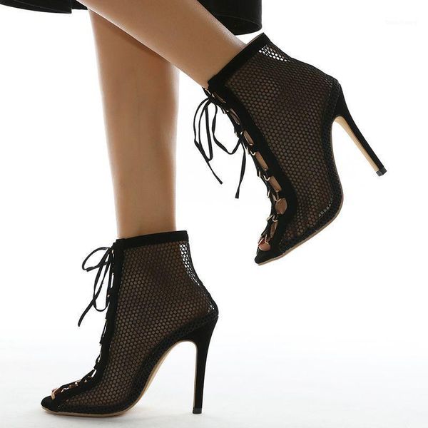 2021 new arrival summer boots lace-up peep toe mesh sandals boots women high heeled shoes stiletto cosplay footwear plus size 421, Black
2021 new arrival summer boots lace-up peep toe mesh sandals boots women high heeled shoes stiletto cosplay footwear plus size 421, Black