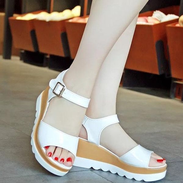 lihuamao patent leather platform peep toe wedges sandals ankle strap casual beach gladiator sandals high heel ladies pumps shoes, Black
lihuamao patent leather platform peep toe wedges sandals ankle strap casual beach gladiator sandals high heel ladies pumps shoes, Black