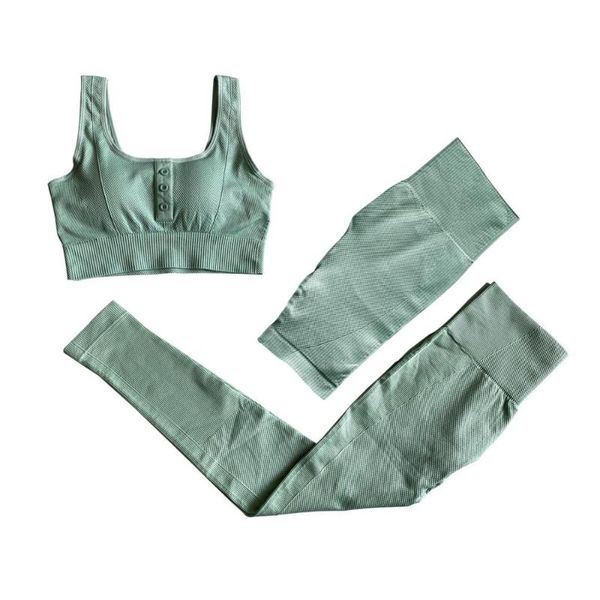 3 pieces women gym sports suits buttons bra high waist push up fitness leggings sportswear workout outfits seamless yoga set, White;red
3 pieces women gym sports suits buttons bra high waist push up fitness leggings sportswear workout outfits seamless yoga set, White;red