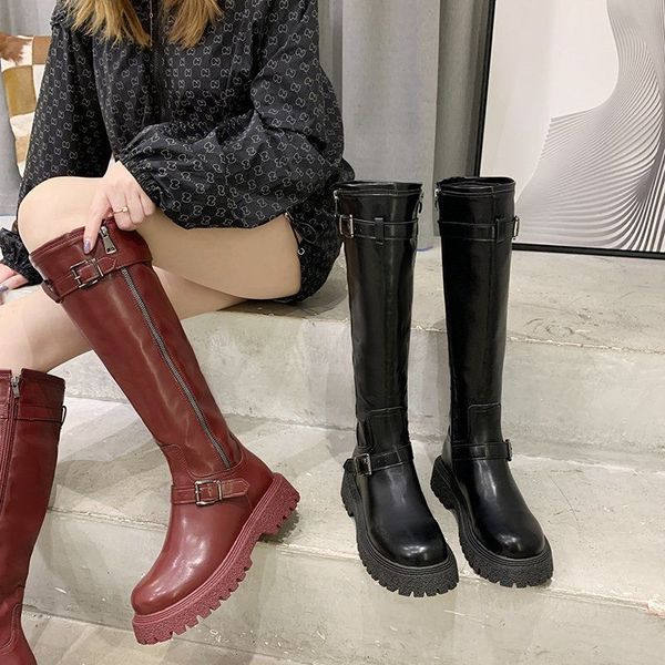 designer womens shoes fashionable comfortable long martin motorcycle boots with velvet buckle high boots winter polished colo, Black
designer womens shoes fashionable comfortable long martin motorcycle boots with velvet buckle high boots winter polished colo, Black