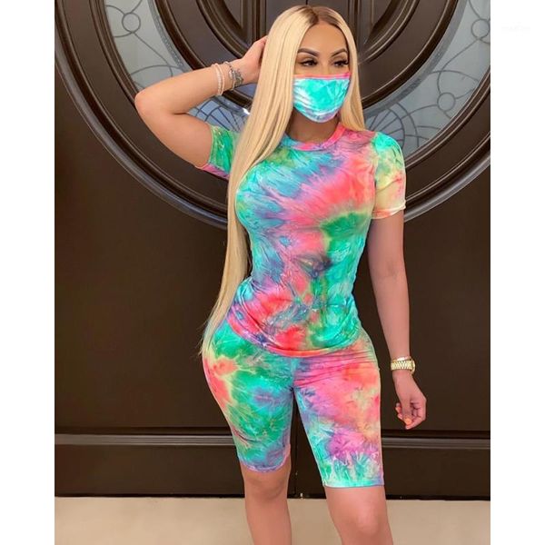 print two piece set women tie dye sport fitness tracksuit summer short sleeve and short set with mask 2 piece streetwear1, White
print two piece set women tie dye sport fitness tracksuit summer short sleeve and short set with mask 2 piece streetwear1, White