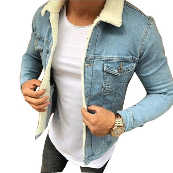 women blue denim jacket plus cashmere lapel neck single breasted long sleeve pocket coats homme slim clothes, Black;brown
women blue denim jacket plus cashmere lapel neck single breasted long sleeve pocket coats homme slim clothes, Black;brown