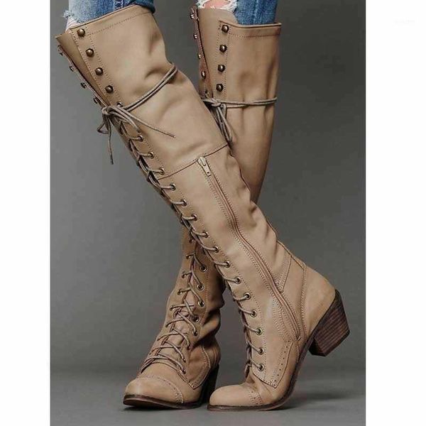 boots womens motorcycle punk knight boot faux-leather over knee high long hu2191, Black
