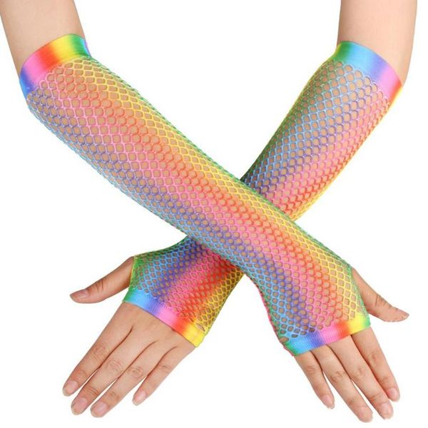 womens girls hollow out holes gloves rainbow printed fingerless mesh net fishnet, Blue;gray
womens girls hollow out holes gloves rainbow printed fingerless mesh net fishnet, Blue;gray