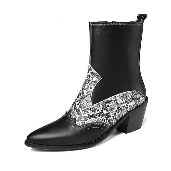 2021 new snakeskin pu leather square high heel concise women shoes autumn winter pointed toe ankle boots big size34-43 119z, Black
2021 new snakeskin pu leather square high heel concise women shoes autumn winter pointed toe ankle boots big size34-43 119z, Black