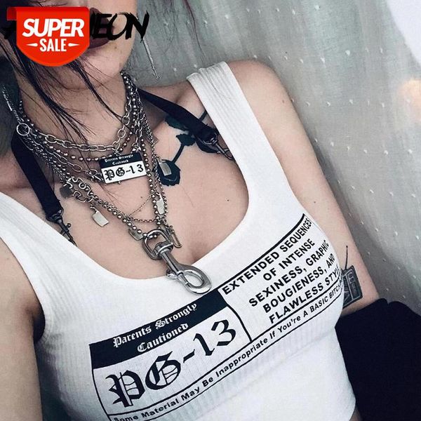 allneon punk letter print straped tank ribbed skinny u collar sleeveless crop vintage summer streetwear gothic #s31a, White
allneon punk letter print straped tank ribbed skinny u collar sleeveless crop vintage summer streetwear gothic #s31a, White