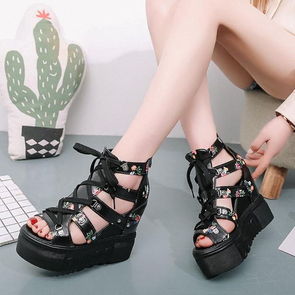 women sandals 2020 new summer fashion wedge sandal high heel flower cross straps roman sandals peep toe slip outdoor shoe m5, Black
women sandals 2020 new summer fashion wedge sandal high heel flower cross straps roman sandals peep toe slip outdoor shoe m5, Black