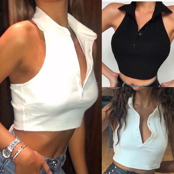 30 women fashion v neck halter buttons sleeveless vest slim short tank summer women ropa mujer, White
30 women fashion v neck halter buttons sleeveless vest slim short tank summer women ropa mujer, White