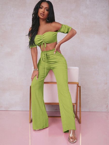 sxy off shoulder drawstring ruched front crop & paperbag waist pants set p9hu#, White
sxy off shoulder drawstring ruched front crop & paperbag waist pants set p9hu#, White