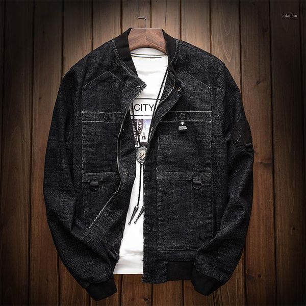men's jackets spring autumn cowboy coat male black o-neck collar cargo jacket men slim zipper placket denim big pocket vintage1, Black;brown
men's jackets spring autumn cowboy coat male black o-neck collar cargo jacket men slim zipper placket denim big pocket vintage1, Black;brown