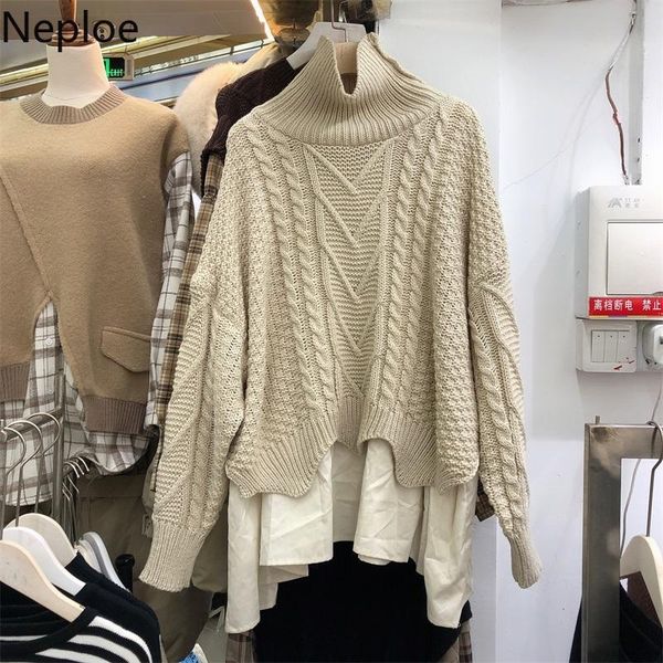 neploe turtleneck women sweaters winter clothes korean knitted ribbed pullovers coat patchwork fake two jumper sueter mujer, White;black
neploe turtleneck women sweaters winter clothes korean knitted ribbed pullovers coat patchwork fake two jumper sueter mujer, White;black