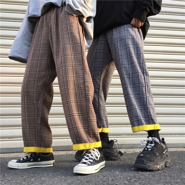 harajuku women pants loose hipster vintage plaid chic korea ulzzang casual pants new plaid streetwear autumn pants 201111, Black;white 
harajuku women pants loose hipster vintage plaid chic korea ulzzang casual pants new plaid streetwear autumn pants 201111, Black;white