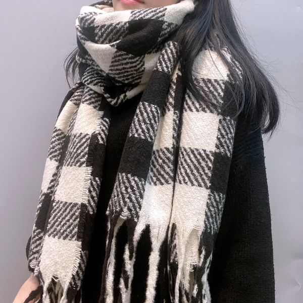 kughs f011-1 scarf shawl new british style black white plaid long tassel scarf fashionable and versatile classic large shawl and long neck, Blue;black
kughs f011-1 scarf shawl new british style black white plaid long tassel scarf fashionable and versatile classic large shawl and long neck, Blue;black