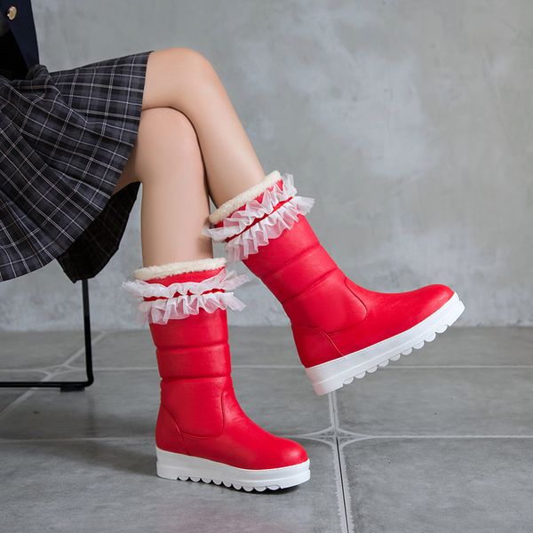 2021 new shoes sweet ruffles women snow med wedges heels warm fur winter casual mid-calf boots size 34-43 iiol, Black
2021 new shoes sweet ruffles women snow med wedges heels warm fur winter casual mid-calf boots size 34-43 iiol, Black