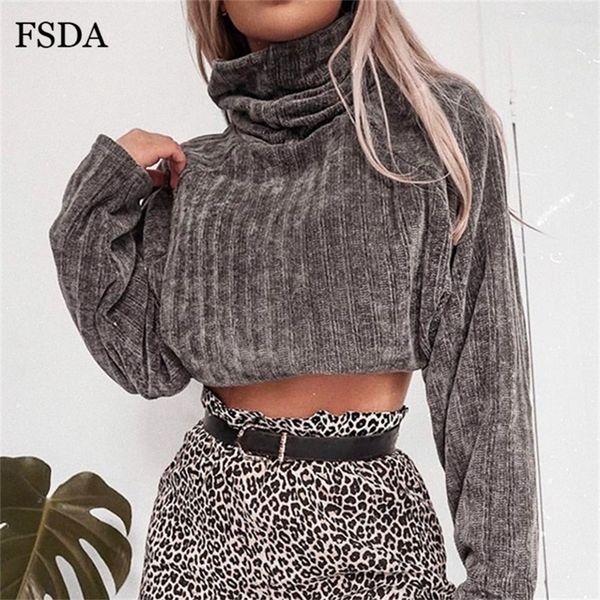 fsda women crop sweater turtleneck long sleeve loose warm autumn winter pink white black streetwear lady pullover casual jumper y200910
fsda women crop sweater turtleneck long sleeve loose warm autumn winter pink white black streetwear lady pullover casual jumper y200910