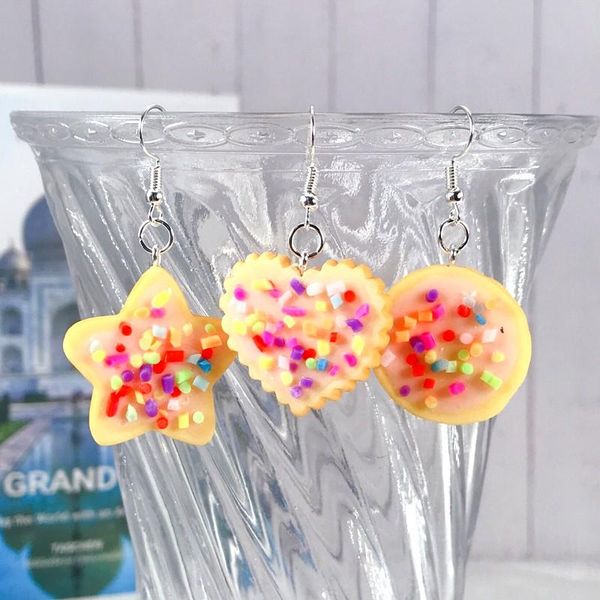 dangle & chandelier 1pair earrings funny cookie shape flatback resin drop earring personality fashion jewelry gift, Silver
dangle & chandelier 1pair earrings funny cookie shape flatback resin drop earring personality fashion jewelry gift, Silver