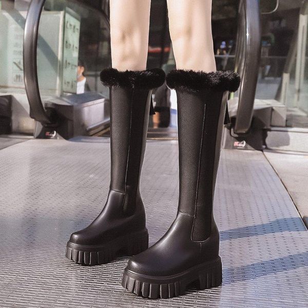 rimocy chunky platform knee high boots women faux fur height increasing long boots woman hidden wedges plush warm shoes winter, Black
rimocy chunky platform knee high boots women faux fur height increasing long boots woman hidden wedges plush warm shoes winter, Black