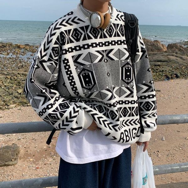 men's sweaters 2021 autumn and winter youth retro ethnic printed sweater fashion casual round neck pullover black/white -xl, White;black
men's sweaters 2021 autumn and winter youth retro ethnic printed sweater fashion casual round neck pullover black/white -xl, White;black