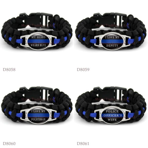 charm bracelets custom i love my deputy hero wears blue line paracord survival outdoor camping bracelet for jewelry black, Golden;silver
charm bracelets custom i love my deputy hero wears blue line paracord survival outdoor camping bracelet for jewelry black, Golden;silver