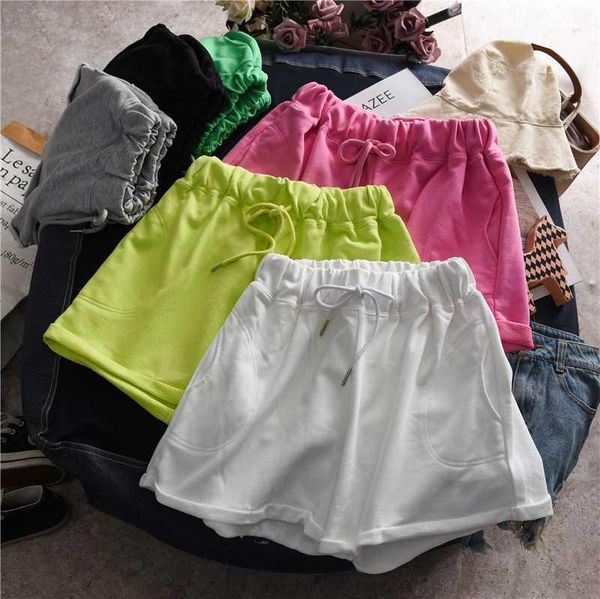 women's shorts summer women cotton 2021 korean solid soft casual female elastic waist wide leg teenager1, White;black
women's shorts summer women cotton 2021 korean solid soft casual female elastic waist wide leg teenager1, White;black