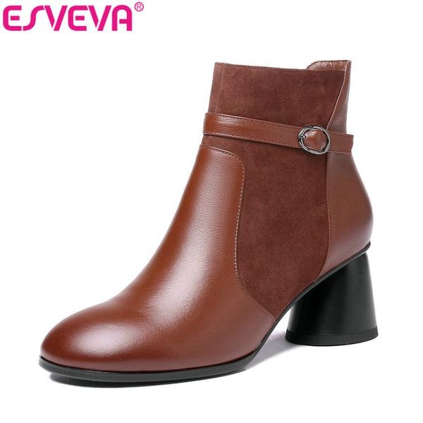 boots esveva 2021 women western style autumn shoes buckle ankle round toe square high heels classical woman 34-42, Black
boots esveva 2021 women western style autumn shoes buckle ankle round toe square high heels classical woman 34-42, Black