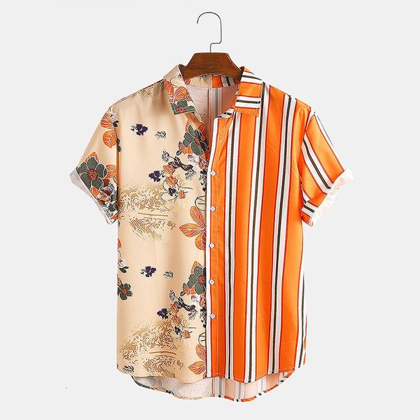 2021 new stripe color matching summer short sleeve men's casual shirtslim fit fashion floral print dress males clothes, White;black
2021 new stripe color matching summer short sleeve men's casual shirtslim fit fashion floral print dress males clothes, White;black